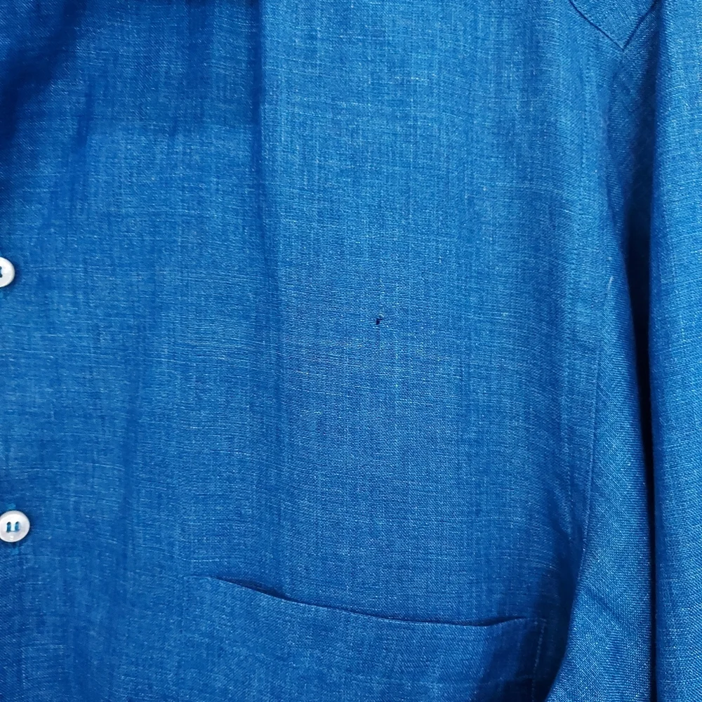 Loro Piana Blue Long Sleeve Button Down - Picture 12 of 13